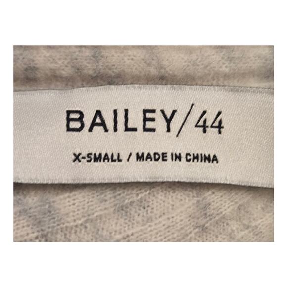 Bailey 44 Slope Merino Wool Off-Shoulder Ribbed Sweater Heather Gray Cream XS - Picture 8 of 12